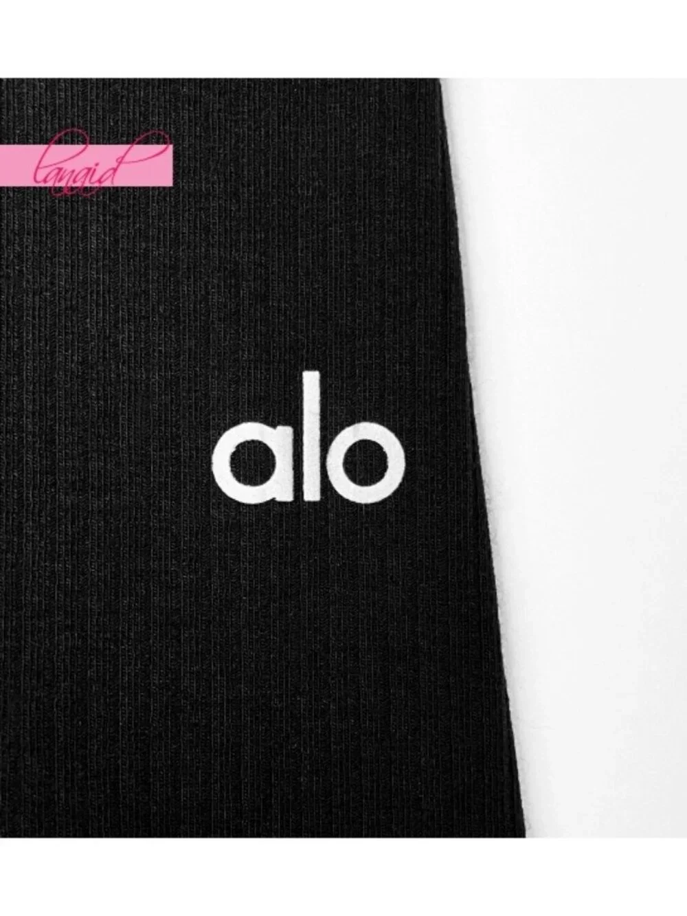 Alo Rise Up Long Sleeve Bodysuit Black Mock Neck Zip-Up Turtleneck Stretchy Rib